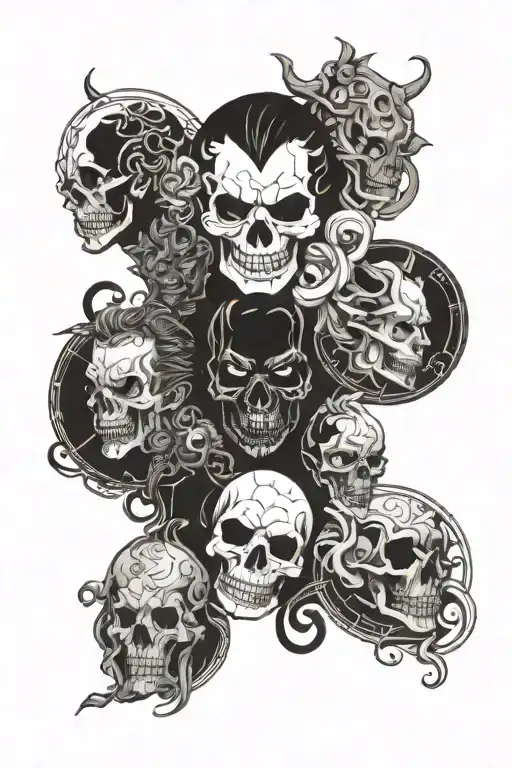 7 deadly sins dark version characters tattoo design idea