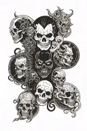 7 deadly sins dark version characters tattoo design idea