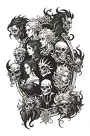 7 deadly sins dark version characters tattoo design idea