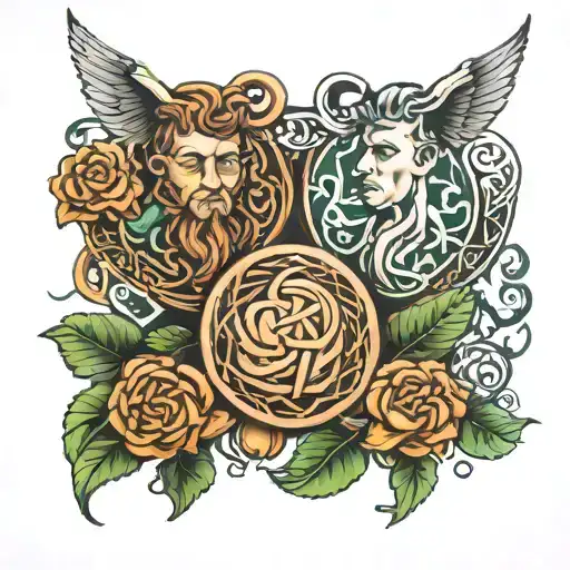 watch celtic gemini father and son tattoo design idea