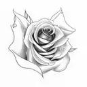 straight line, rose , at the bottom stem , butterfly, leaf, stem of a rose, logn tattto tattoo design idea