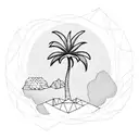 geometric palm tree tattoo design idea