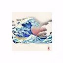 great wave tattoo design idea