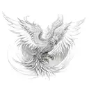 Phoenix rising from ashes tattoo design idea