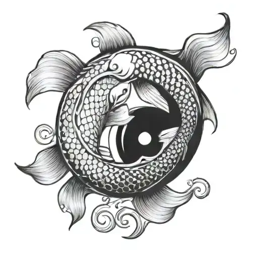 koi fish yin yang tattoo design idea