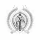 An intricate medical symbol combining elements of a stethoscope and a caduceus, representing your aspiration to become a doctor tattoo design idea