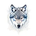 2 children with 1 wolf tattoo design idea
