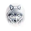 2 children with 1 wolf tattoo design idea