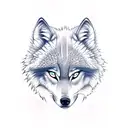 2 children with 1 wolf tattoo design idea