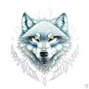 2 children Wolf tattoo design idea