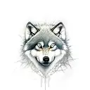 2 children Wolf tattoo design idea