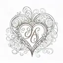 heart with initials a and s tattoo design idea