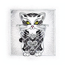 cat with heart tattoo design idea