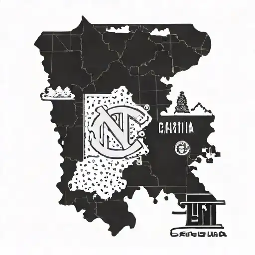 outline of the state of North Carolina. inside has the classic script Carolina from the UNC baseball jerseys.  tattoo design idea