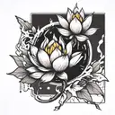 shattered light bulb lotus  tattoo design idea