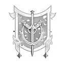 knight sword with bible verse tattoo design idea