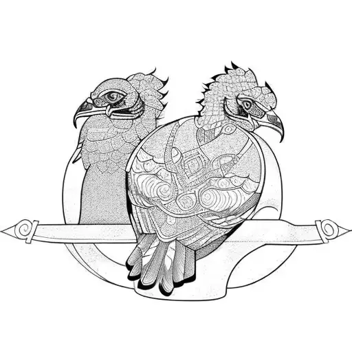 dos gallos peleando tattoo design idea