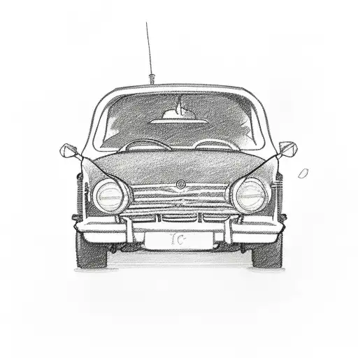 red car crashes tattoo design idea