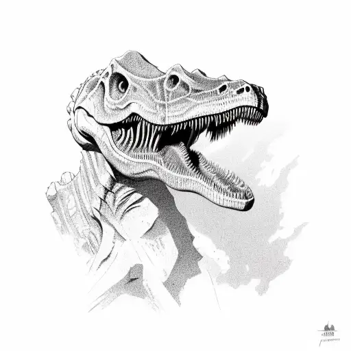 dinosaur skull tattoo design idea