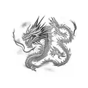 Boxing ring with a dragon referee tattoo design idea