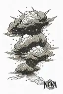 super nova explosion cloud with universe coming tattoo design idea
