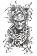 Jason Voorhees ghost face red spider lily hisoka cards tattoo design idea