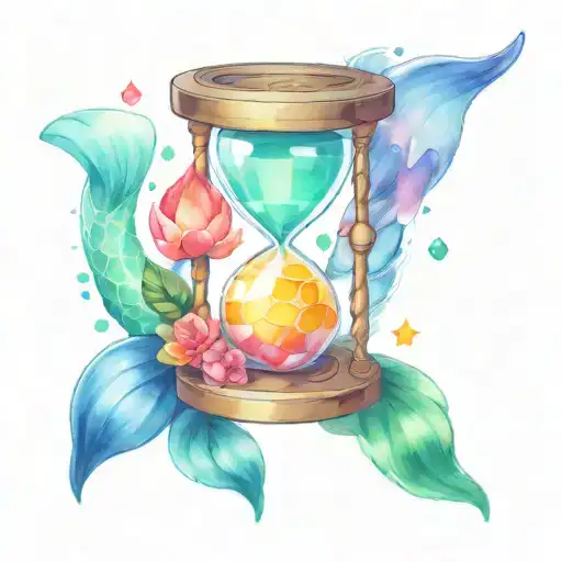 animal crossing new horizons mermaid hourglass tattoo design idea