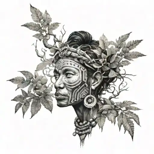 the life force of the untouched tribes living in the forest tattoo design idea