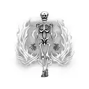 full body skeletons standing on flames tattoo design idea