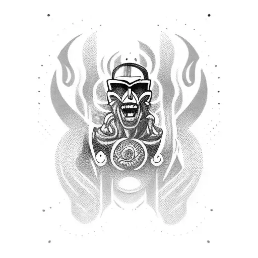 A weird bold dude tattoo design idea