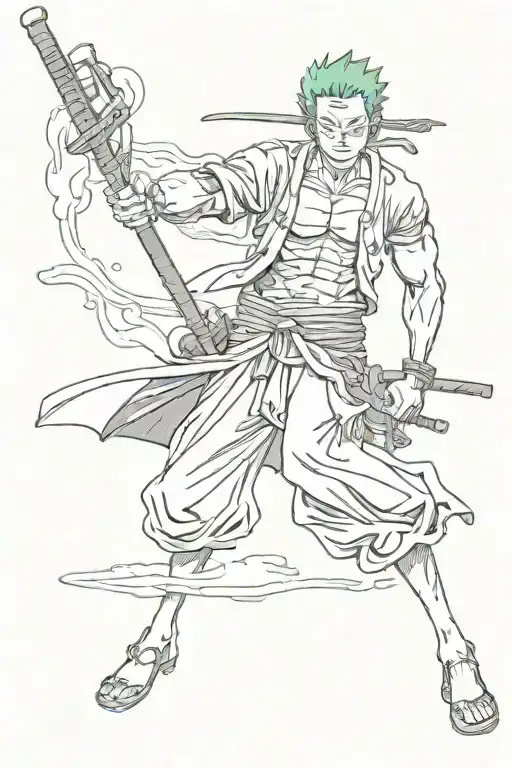 anime one piece zoro roronoa tattoo design idea