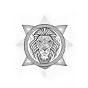 Star of David with lion tattoo design idea