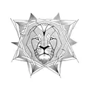 Star of David with lion tattoo design idea