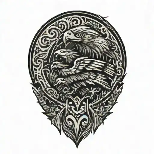 Phillippines and eagle and mountain  tattoo design idea