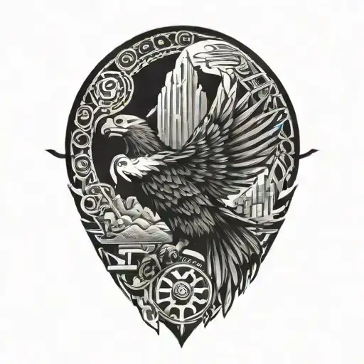 philippines and eagle and mountain peak tattoo design idea