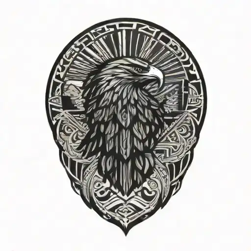 philippines and eagle and mountain range tattoo design idea
