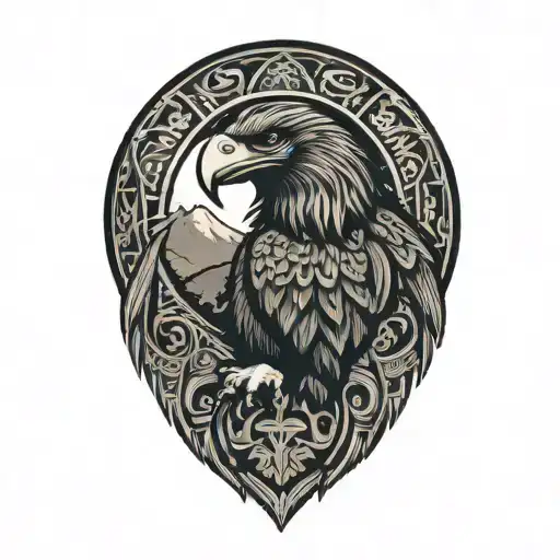 philippines and eagle and mountain peak tattoo design idea