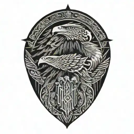 philippines and eagle and mountain peak tattoo design idea