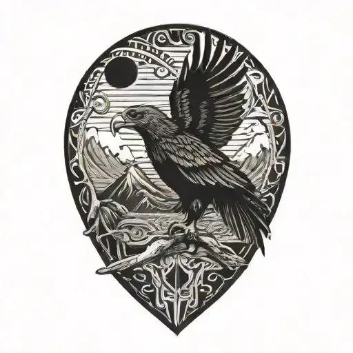 philippines and eagle and mountain range tattoo design idea