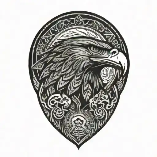 philippines and eagle and mountain peak tattoo design idea