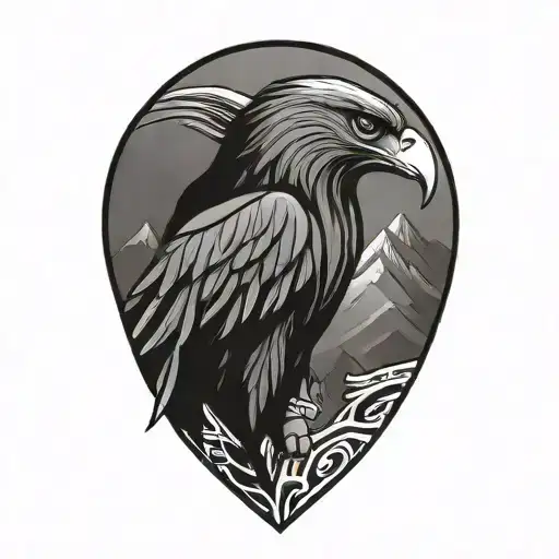 philippines and eagle and mountain peak tattoo design idea