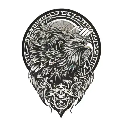 philippines and eagle and mountain peak tattoo design idea