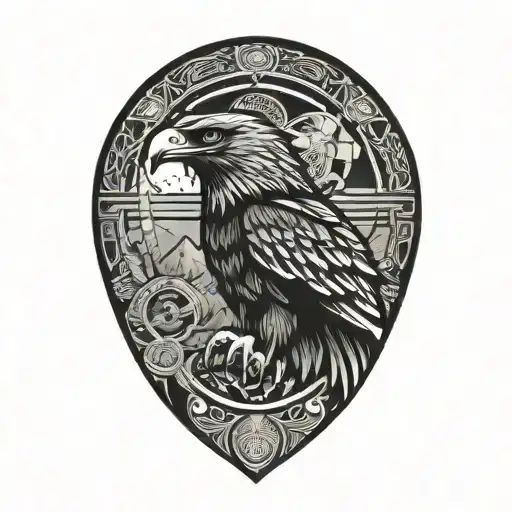 philippines and eagle and mountain range tattoo design idea