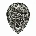 Phillippines and eagle and mountain  tattoo design idea