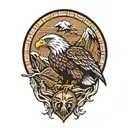 Eagle and Mountain tattoo design idea