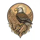 Eagle and Mountain tattoo design idea