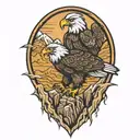 Eagle and Mountain tattoo design idea