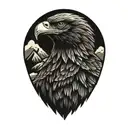 Eagle and Mountain tattoo design idea