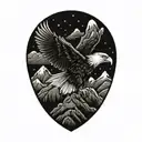 Eagle and Mountain tattoo design idea