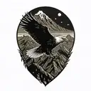 Eagle and Mountain tattoo design idea